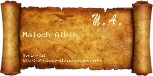 Maloch Albin névjegykártya
